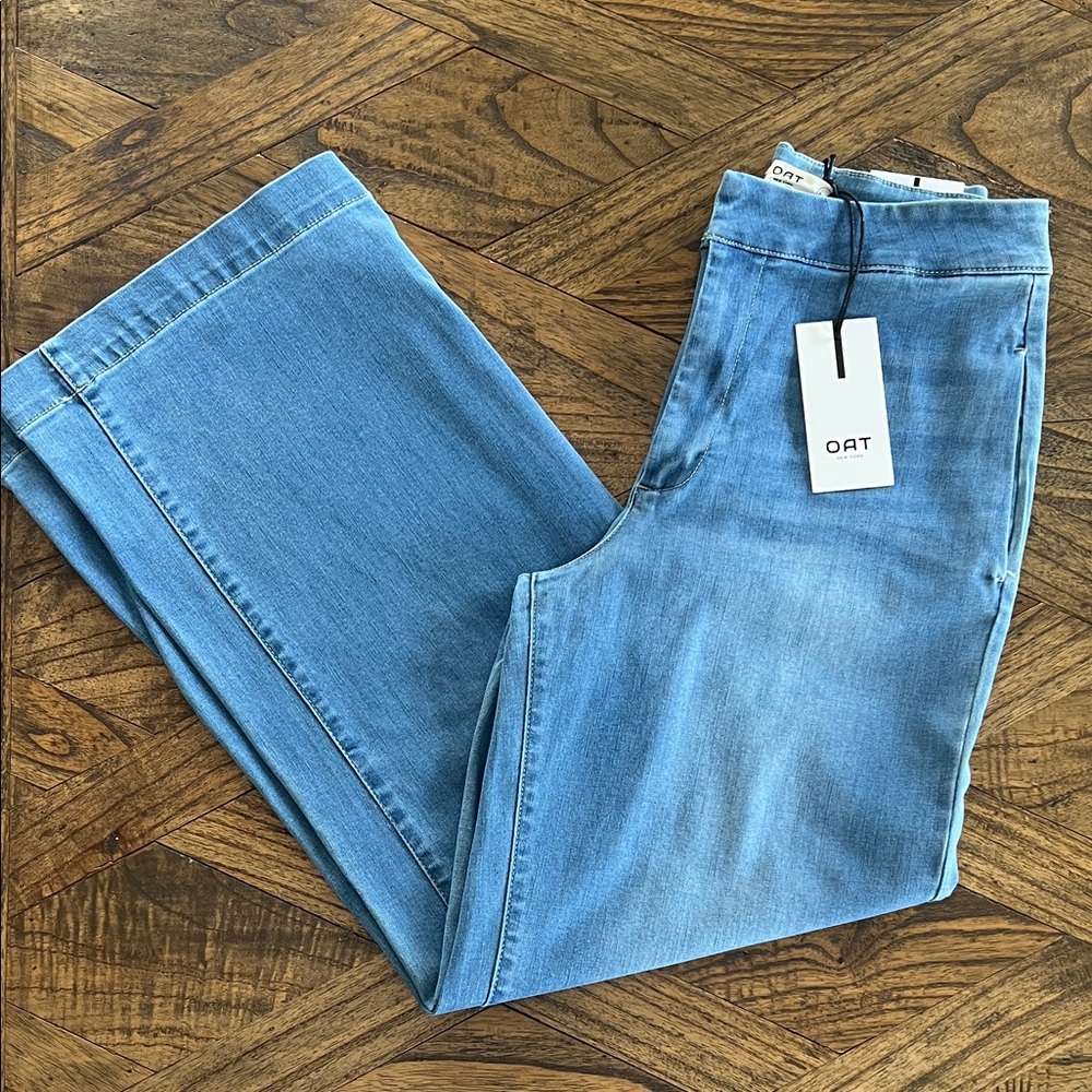 Oat New York Light Wash Flare Jeans